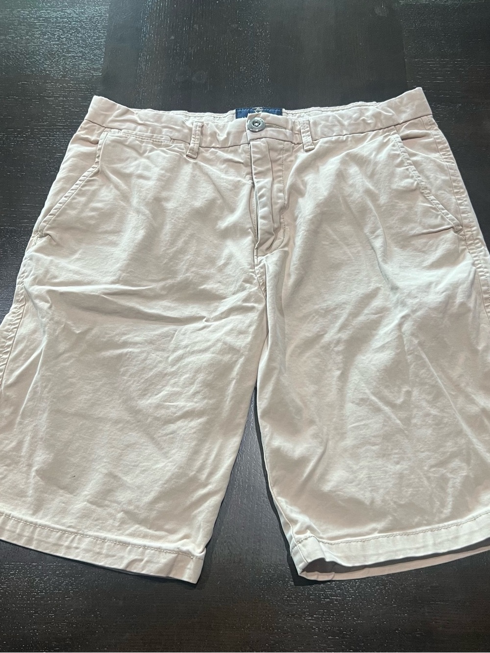 American Eagle Outfitters Men's Beige Cotton Chino Shorts Pockets Solid Size 28